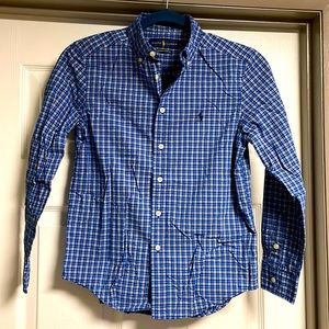 Ralph Lauren Blue Plaid Button-Up Shirt